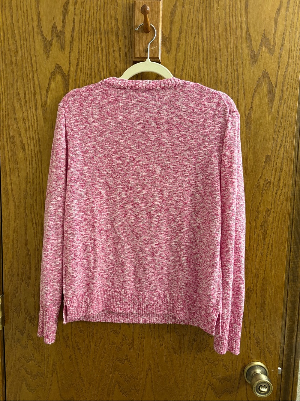 J. Crew Pink & White Marled Crewneck Sweater - Picture 2 of 3